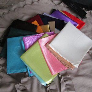NEW set of satin pocket squares